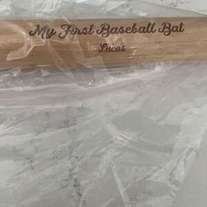 Personalized Kids Wooden Baseball Bat - Natural Wood Finish